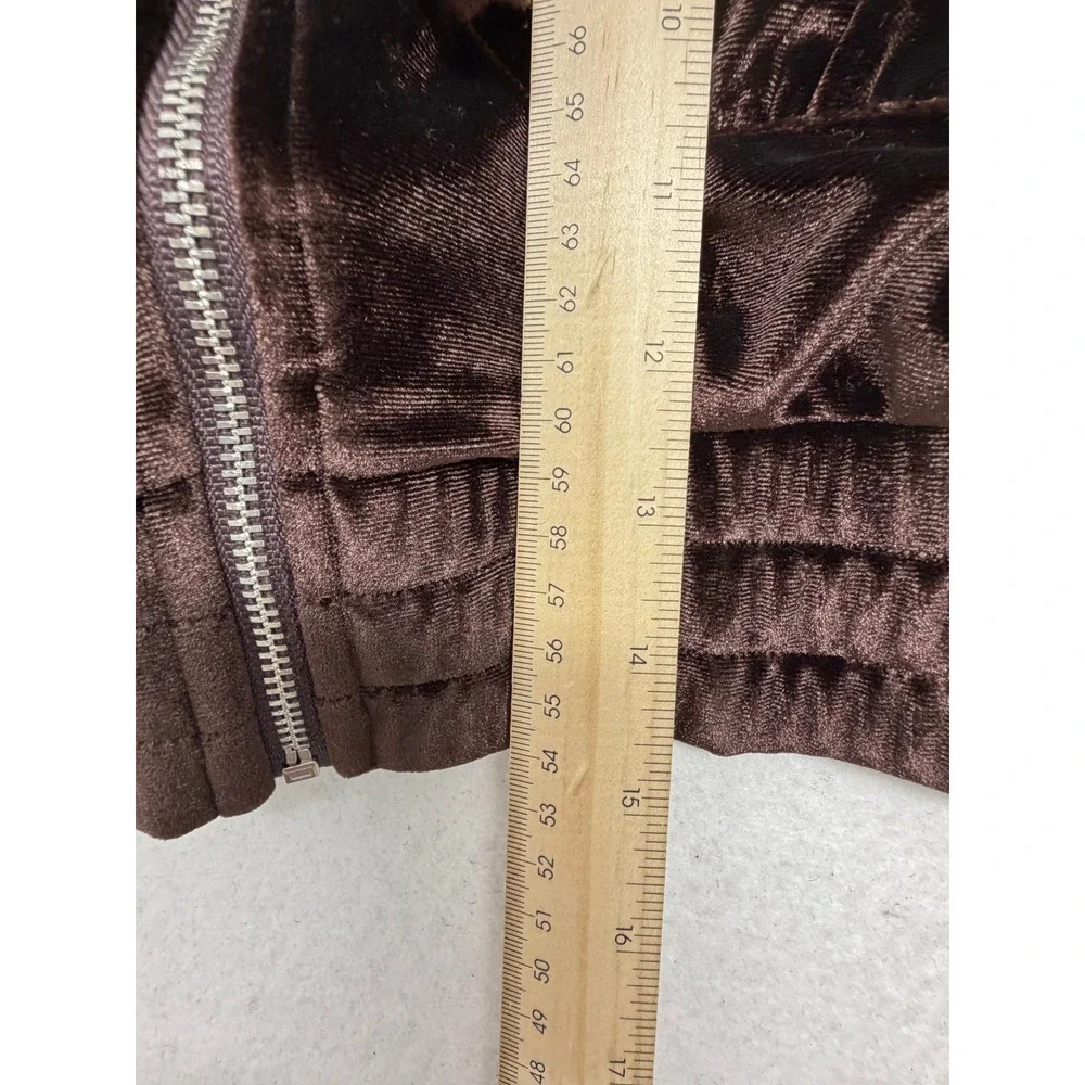 Stunna Set Brown Velvet Velour Rhinestone Cropped Hoodie Shorts S New